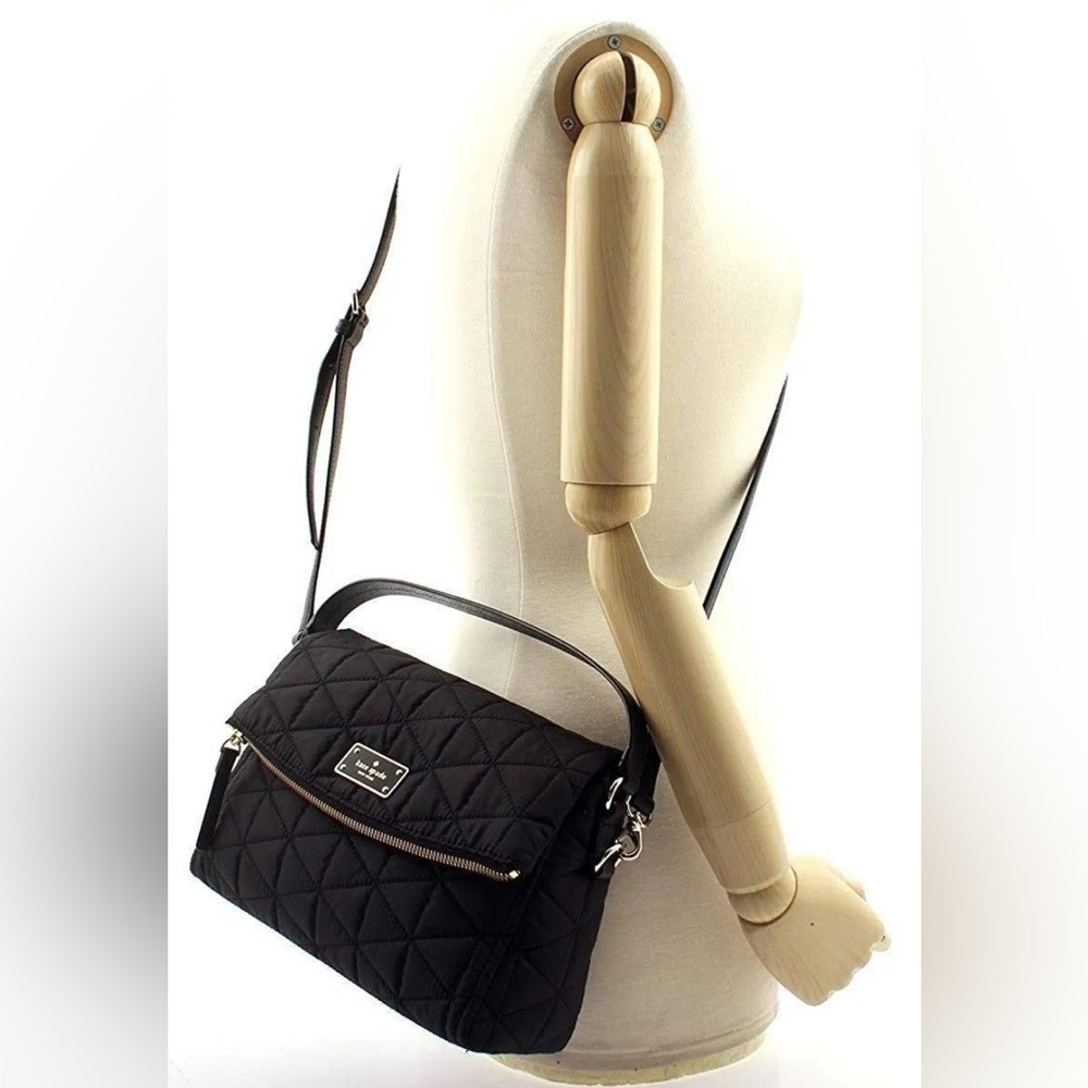 •KATE SPADE•BLACK BLAKE AVENUE MIRI 2-WAY CROSSBODY HANDBAG EUC